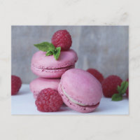 Carte postale Macarons de framboise