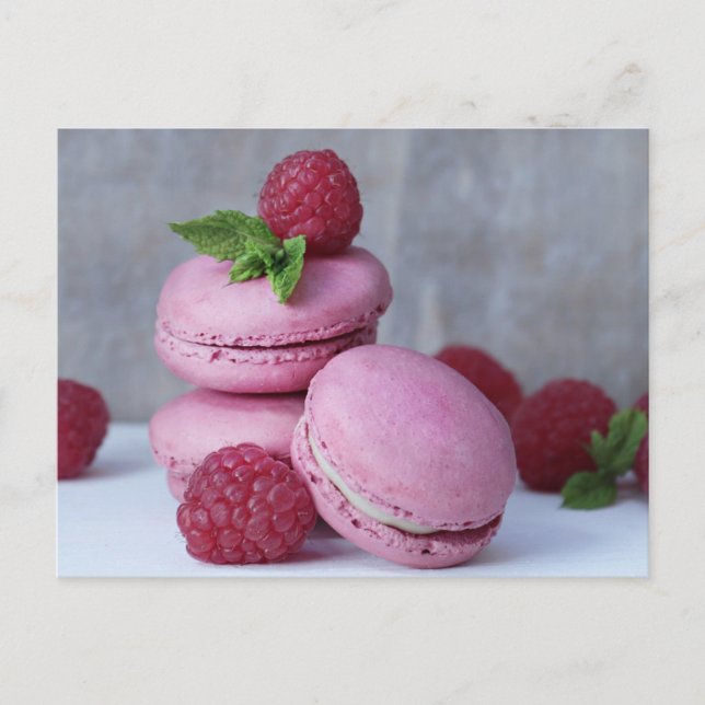Carte postale Macarons de framboise (Devant)