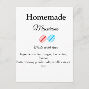 Carte Postale Macarons faits maison ajoutez des ingrédients fait