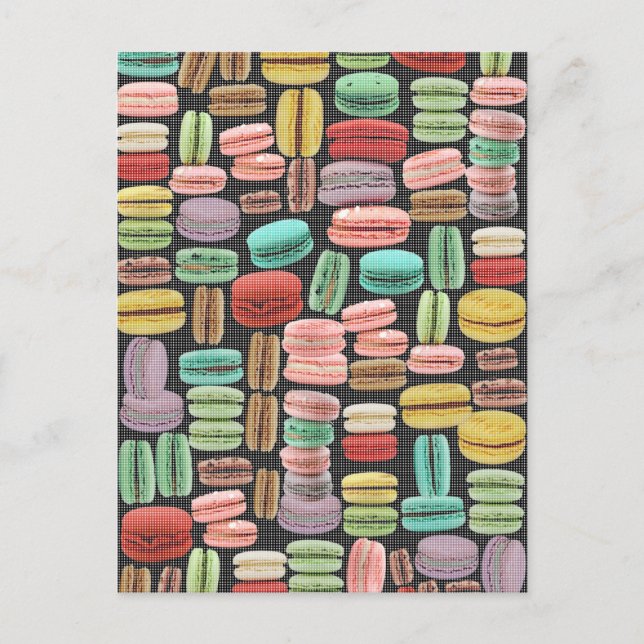 Carte Postale Macarons français Pop Art (Devant)