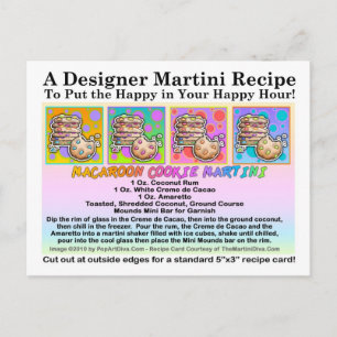 Carte postale Macaroon Cookie Martini Recette