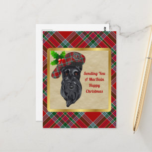 Carte postale MacBain Clan Badge & Tartan Christma