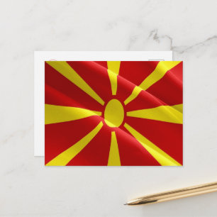 Carte Postale Macédoine - Drapeau agité macédonien -