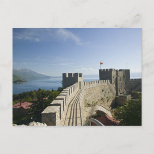 Carte Postale MACÉDOINE, Ohrid. Voiture Samoil's Castle - Châtea