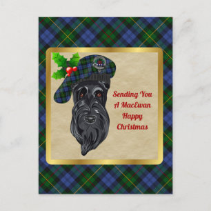 Carte postale MacEwan Clan Badge & Tartan Christma