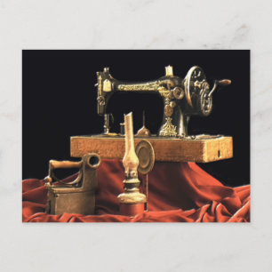 Carte Postale Machine à coudre vintage