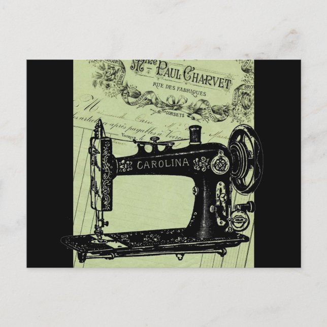 Carte Postale Machine à coudre vintage French Chic (Devant)
