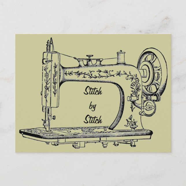Carte Postale Machine à coudre vintage par point (Devant)