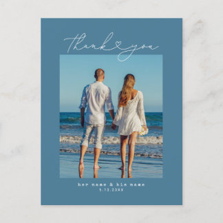 Carte Postale Machine à écrire minimaliste pour Mariage de coeur