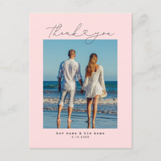 Carte Postale Machine à écrire minimaliste pour Mariage de coeur