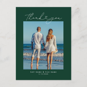 Carte Postale Machine à écrire minimaliste pour Mariage de coeur