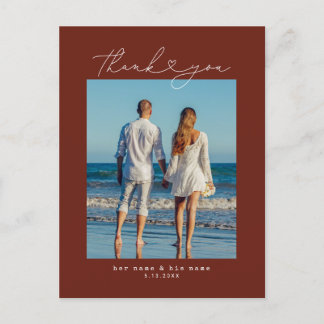 Carte Postale Machine à écrire minimaliste pour Mariage de coeur