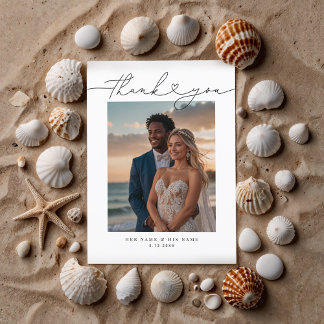 Carte Postale Machine à écrire minimaliste pour Mariage de coeur