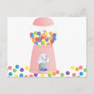 Carte Postale Machine à gumball rose