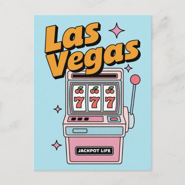 Carte Postale Machine à sous rétro Jackpot Las Vegas Nevada (Devant)