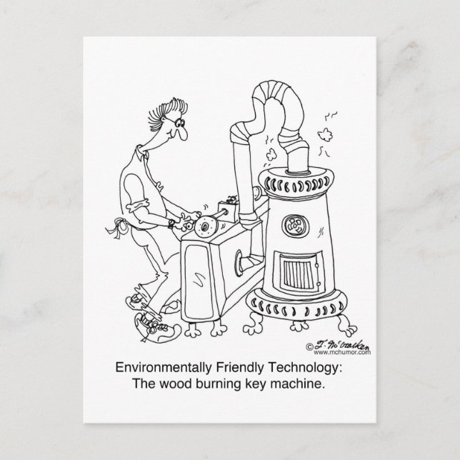 Carte Postale Machine clé de combustion du bois (Devant)