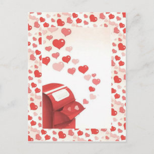 Carte Postale Machine d'amour vintage, coeur rouge