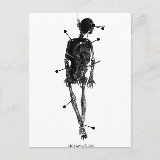 Carte Postale Machine de cuisine : Poupée de sorcière de squelet (Devant)