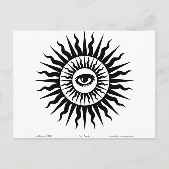 Carte Postale Machine de cuisine : Sunburst : Oeil (Devant)
