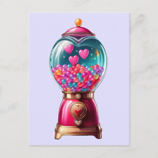 Carte Postale Machine de gumball cardiaque (Devant)