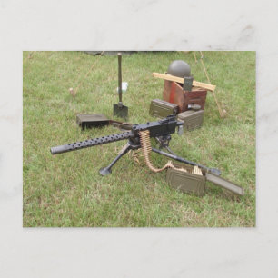 Carte Postale Machine Gun de la deuxième guerre mondiale