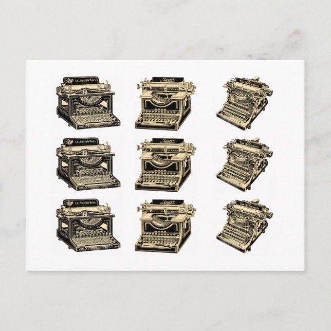 Carte Postale Machines à écrire vintage (Devant)