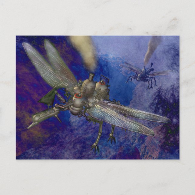 Carte Postale Machines volantes Steampunk (Devant)