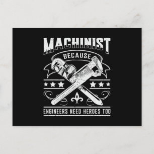 Carte Postale Machiniste CNC Machiniste Mécanicien de machines I