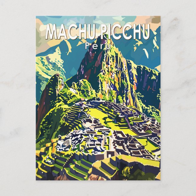 Carte Postale Machu Picchu Pérou Amérique du Sud Voyage Art Vint (Devant)