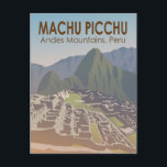 Carte Postale Machu Picchu Pérou Travel Art Vintage<br><div class="desc">Image vectorielle de Machu Picchu. Machu Picchu est une citadelle incane située au sommet des montagnes des Andes au Pérou,  au-dessus de la vallée de l'Urubamba.</div>