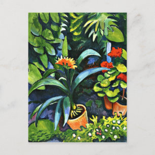 Carte Postale Macke - Fleurs dans le jardin