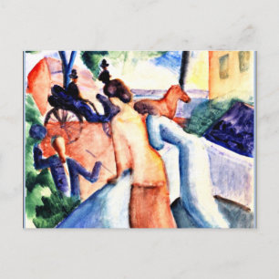 Carte Postale Macke - Salutation, peinture d'art
