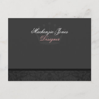 Carte Postale Mackenzie #1 Black Damask Chic Bowcard