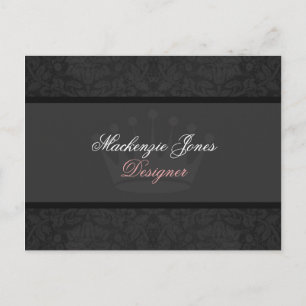 Carte postale Mackenzie Black Damask Chic