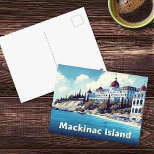 Carte Postale Mackinac Island Grand Hotel Voyage Vintage