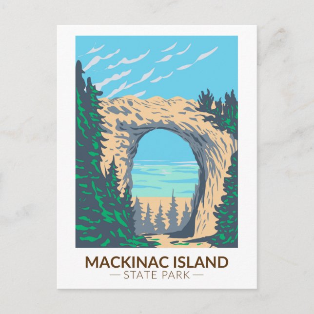 Carte Postale Mackinac Island State Park Michigan Arch Rock (Devant)