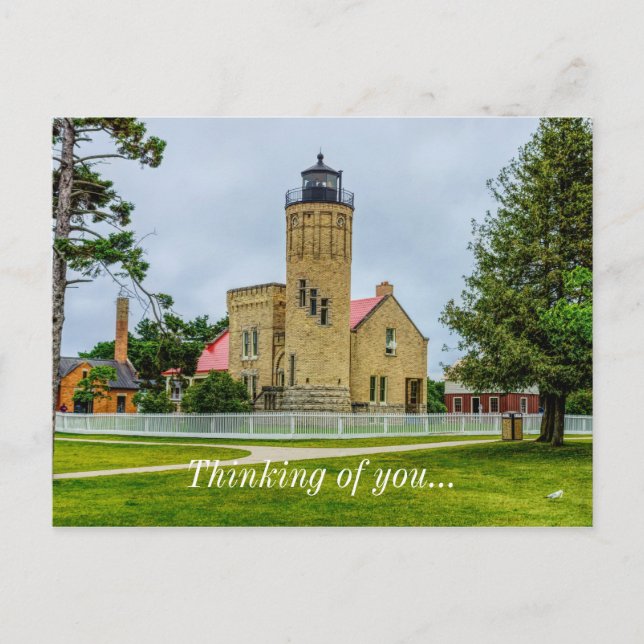 Carte Postale Mackinac Point Lumière Pensée De Vous (Devant)