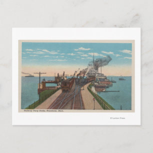 Carte Postale Mackinaw City, MI - Vue des quais de ferries