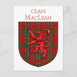 Carte Postale MacLean Tartan Scottish Plaid Lion Rampant