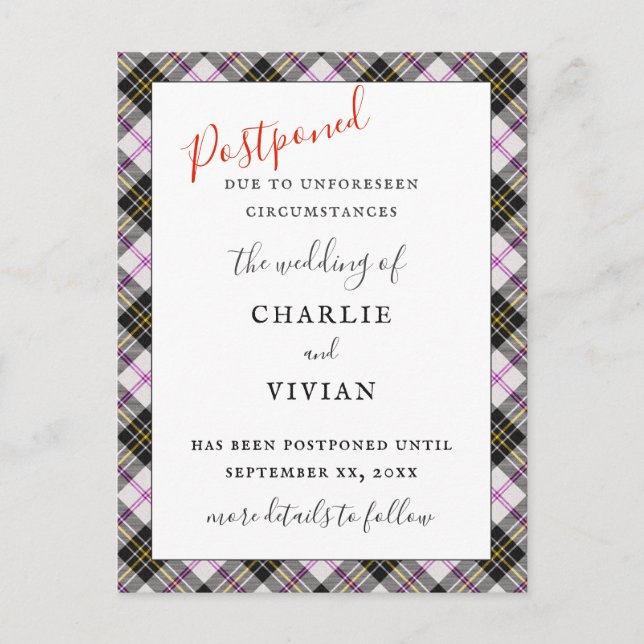 Carte Postale MacPherson habit Clan Tartan Scottish Plaid Patter (Devant)