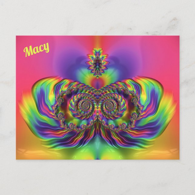 Carte Postale MACY ~ Motif de conception 3D ~ Couleurs multiples (Devant)