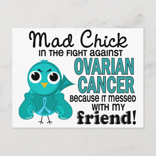Carte Postale Mad Chick 2 Ami Cancer de l'ovaire (Devant)