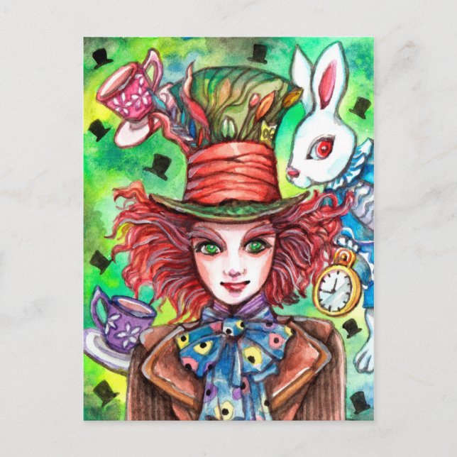 Carte Postale Mad Hatter et Rabbit (Devant)