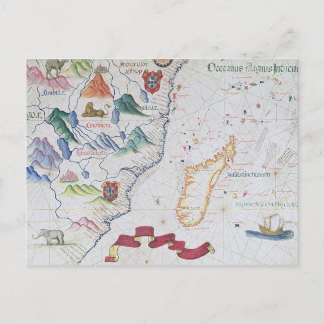 Carte Postale Madagascar et la côte est-africaine (Devant)