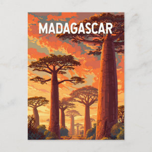 Carte Postale Madagascar Illustration Voyage Art Vintage