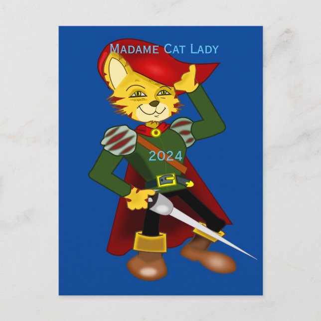 Carte Postale Madame Cat Lady 2024 pour le président Thunder_Cov (Devant)