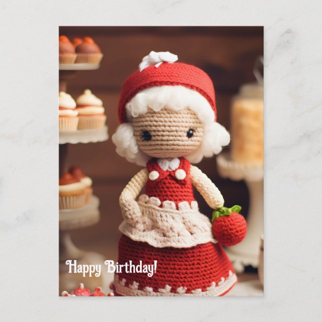 Carte Postale Madame Crochet et cupcakes Anniversaire (Devant)