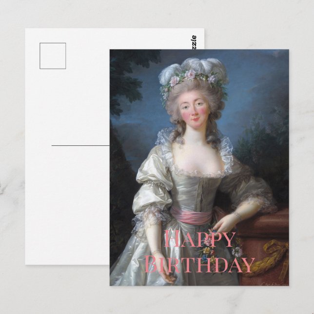 Carte Postale Madame du Barry 1782 Joyeux Anniversaire (Devant / Derrière)