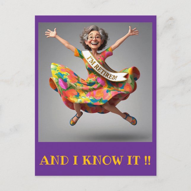 CARTE POSTALE " MADAME FINALLY RETRAITÉE " (Devant)