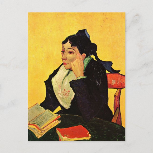 Carte Postale Madame Ginoux avec des livres par Vincent van Gogh (Devant)